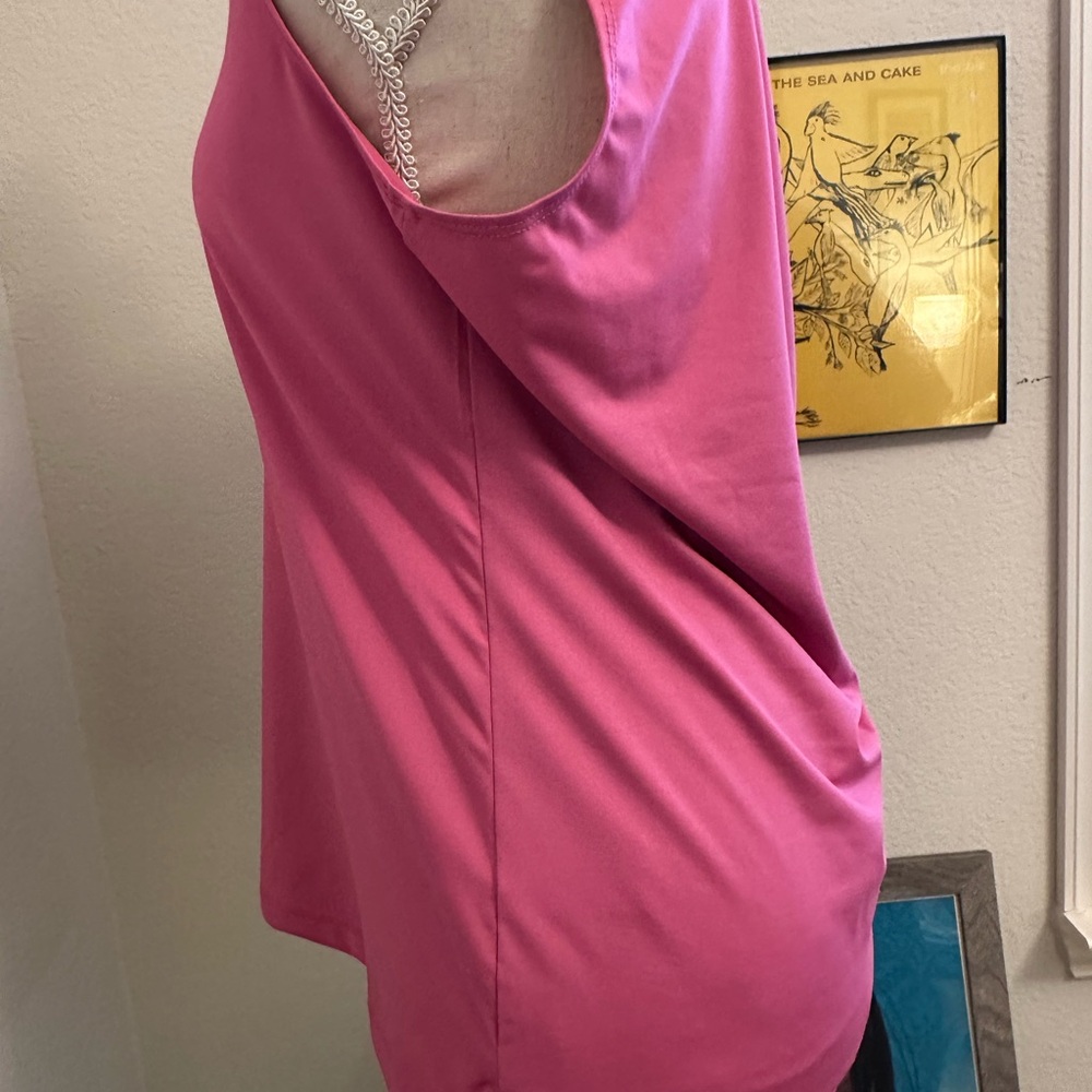 Tommy Bahama Pink Fitted Sleeveless Tank Top with Polo Collar - Picture 3 of 5